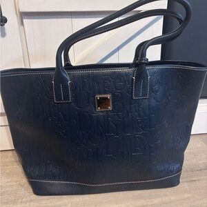 Dooney & Bourke Navy Embossed Logo Tote